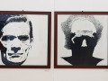 Carlo Gajani - Portraits: Renato Barilli, 1975; Pier Paolo Pasolini, 1975,  Self-portrait, 1975, Angela Gajani, 1987