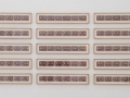Pebbles, 1973, 150 colour photographs, 8 x 13 cm, framed, ca. 120 x 490 cm in total
